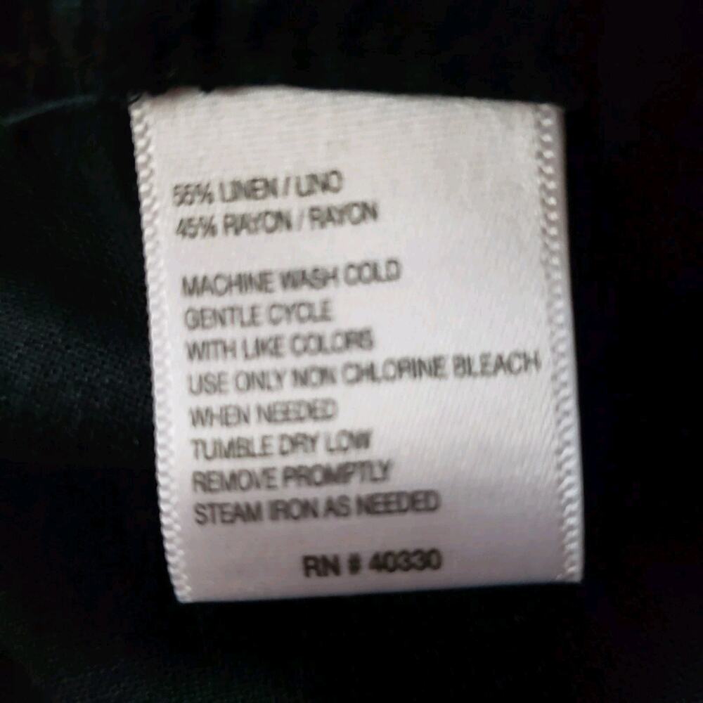 Haggar Camp Shirt Mens XL Linen Blend Black Casual Comfort Coastal Resort - Picture 9 of 11